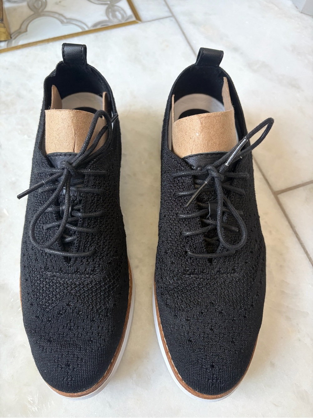 Women’s Black Knit Lace-Up Dress Cole Haan Sneakers